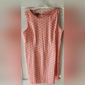 Mario Serrani Orange and White Sleeveless Sheath Dress